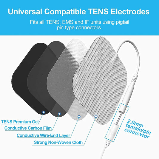 Physiotherapy Tens Electrode Pads Conductive Gel Therapeutic Pulse Pressure Electrical Compex Muscle Stimulator Massage Patches