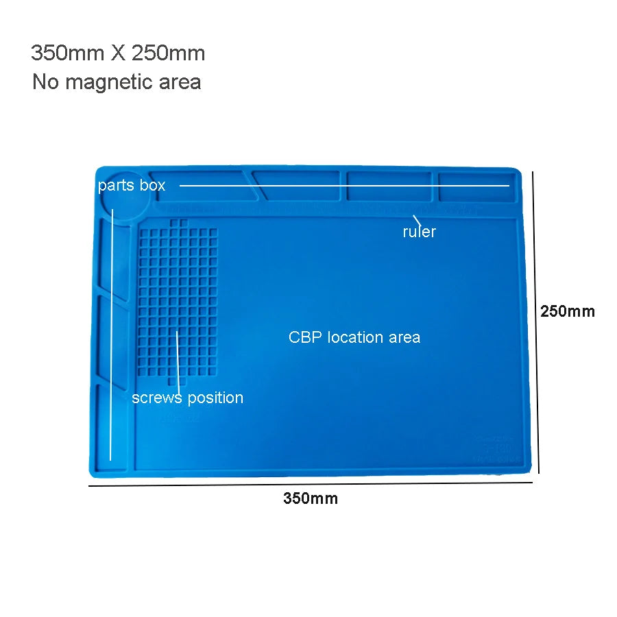 Silicone Soldering Mat Pad Desk Platform for Welding Station Iron Phone PC Repair Magnetic Heat Insulation No Lead S-160