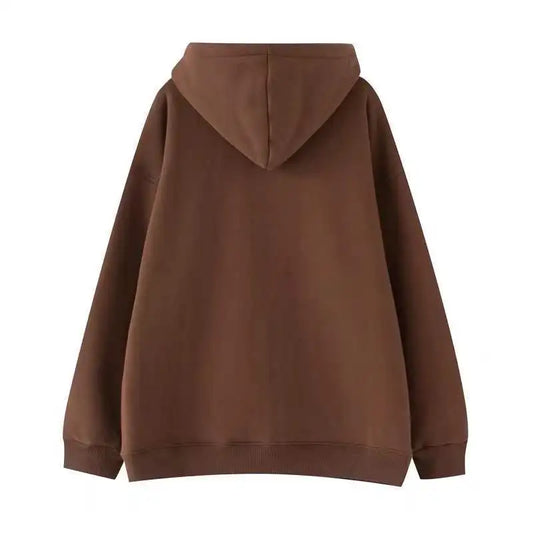 Oversized Hoodie Women Men Thick Fleece Zip Up Sweatshirt Unisex Plain Color Loose Fit Casual Pullover M-5XL Cotton Loungewear