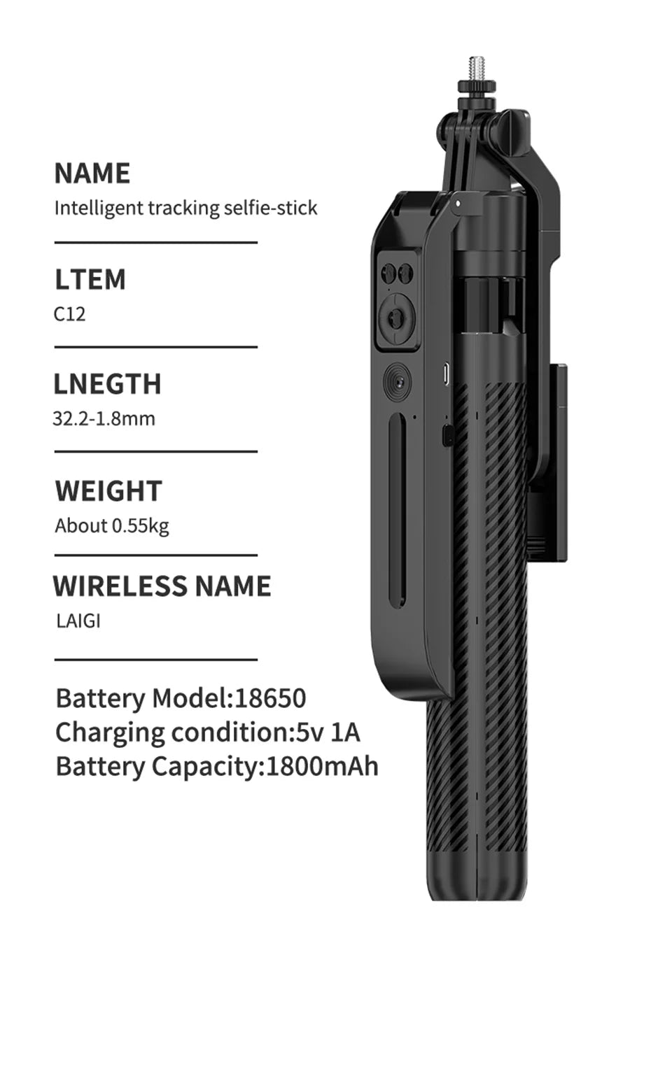 MEUYAG Selfie Stick Gimbal Stabilizer For Smartphone With Bluetooth Remote Intelligent Follow-Up Anti Shake Pan Tilt Tripod