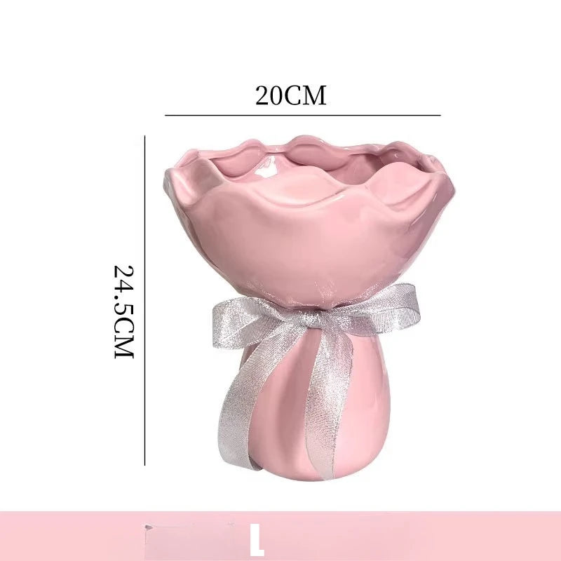 Ceramic Vase for Living Room, Emotional Stability Small Vase for New Home, Wedding Gift with Minimalist Aesthetic, Handmade