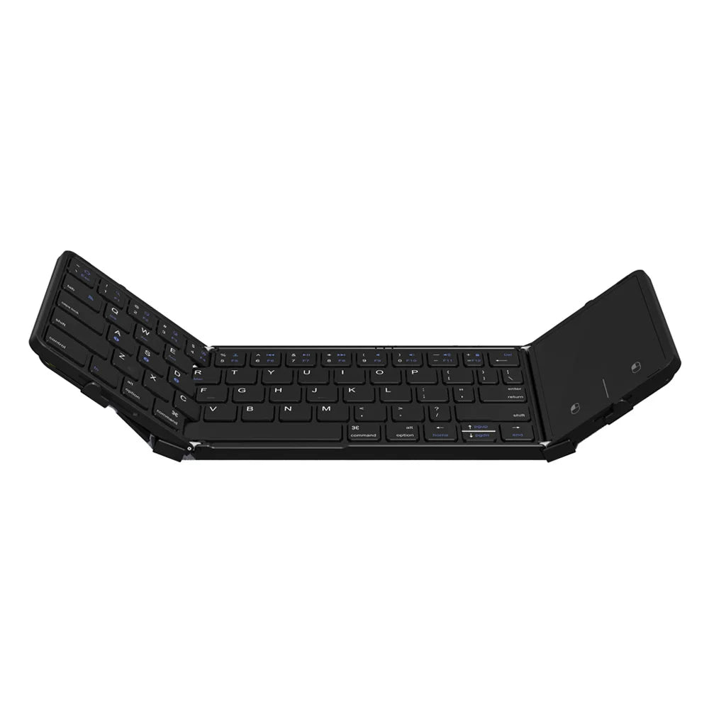 Folding Bluetooth Keyboard with Touchpad Wireless Foldable Keyboard with PU Leather for iOS Android Windows,Support 3 Devices