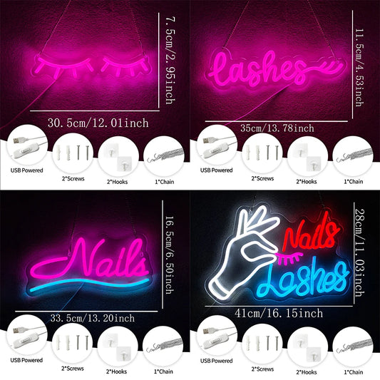 Beauty Salon Led Neon Sign, Used For Wall Decor, Usb Powered, Used For Beauty Salons, Nail Shops, Dressing Room Wall Lamps.