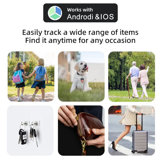 Smart Bluetooth GPS Tracker Tag Anti-Lost Reminder Compatible with Android IOS Car Key Pet Finder Rated Locator