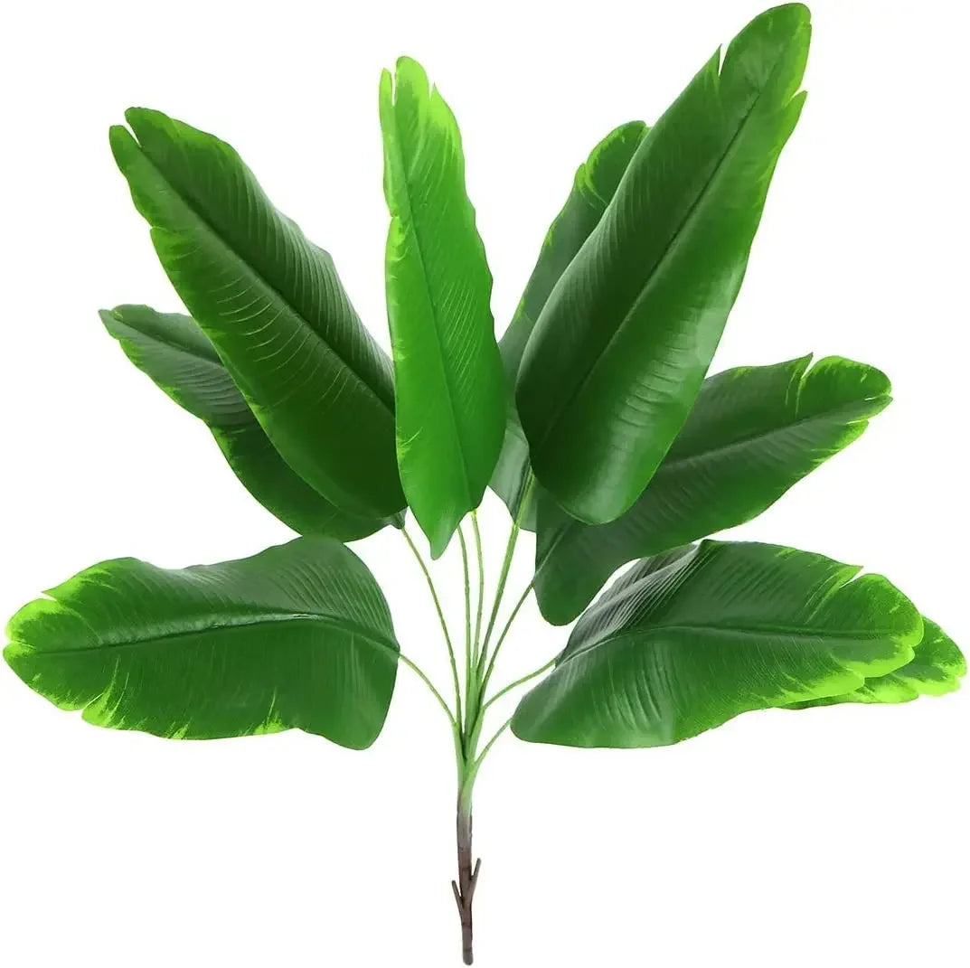 Artificial Plant Fake Banana Tree Leaves with Stems Greenery Floral Arrangement Hawaiian Luau Jungle Beach Wedding Party