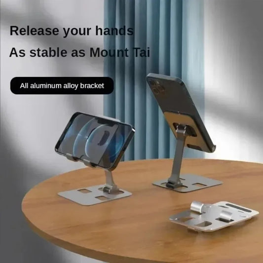 Fashion Universal Foldable Desk Phone Holder Mount Stand For iPhone 12-17 Mobile Phone Holder Tablet Desktop Metal Holder