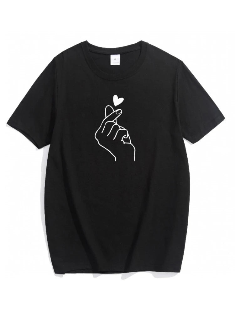 Cute Print Solid Crew Neck T-Shirt, Short Sleeve Casual Every Day Top For All Season, Women's Clothing