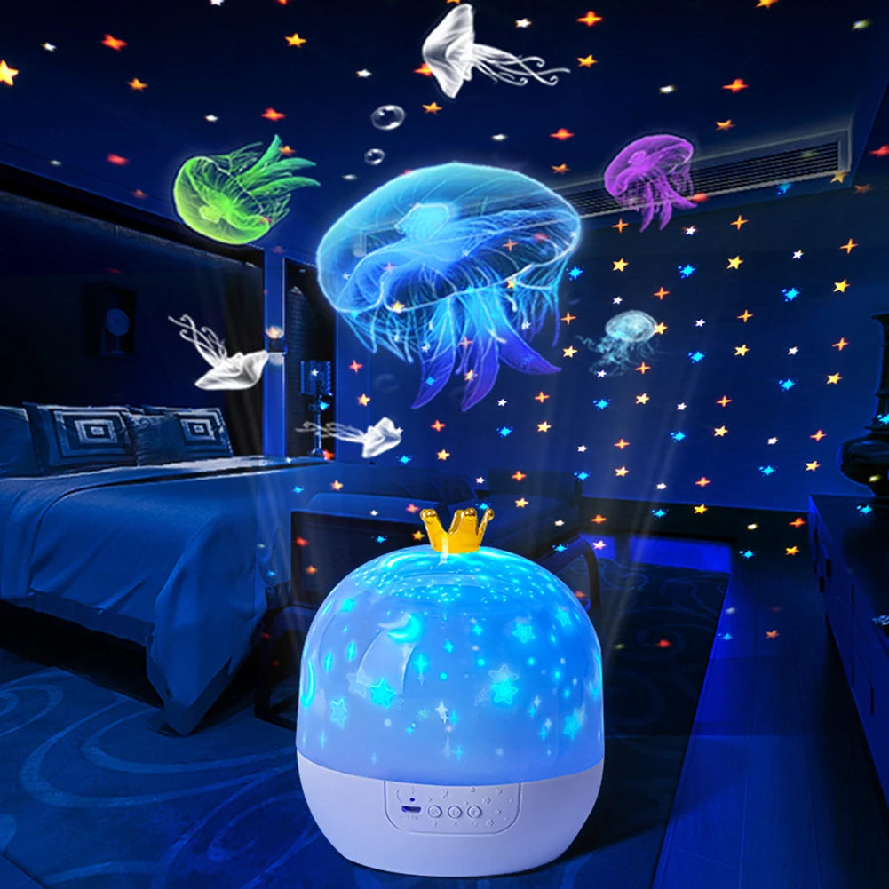 Fantasy Creative Projector 360°Rotating 15 Kinds of Projector Slides Starry Galaxy LED Projector Night Light Kids Birthday Gift