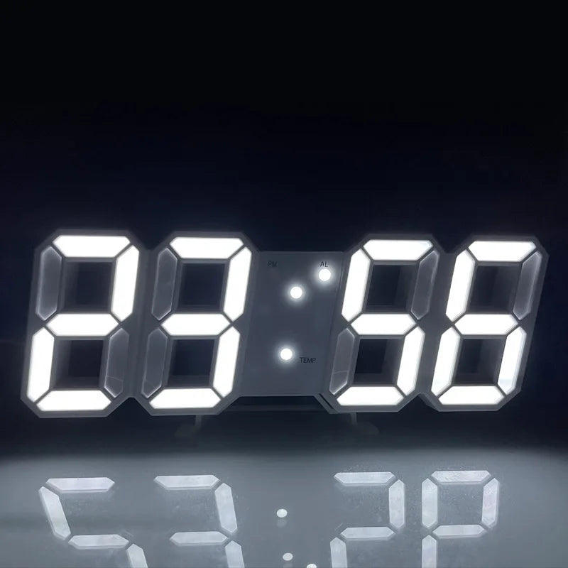 3D Digital Alarm Clock Wall mounted Desktop Creative LED Electronic Clock High end Decorative Clock for Living Room