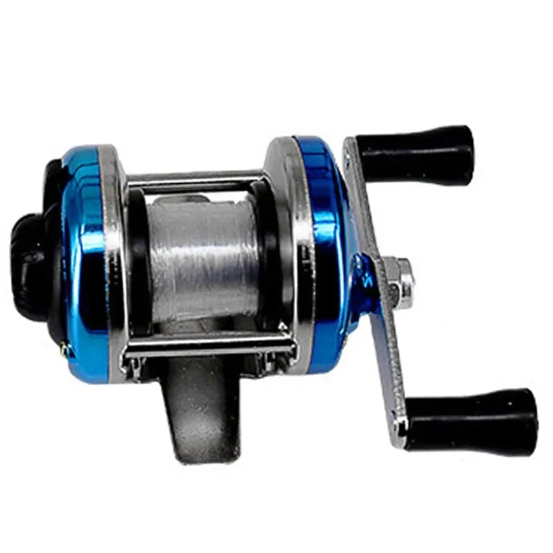 2024 New Mini Winter Ice Fishing Wheel Double Rocker Arm Metal Main Body With Line Manufacturers Wholesale