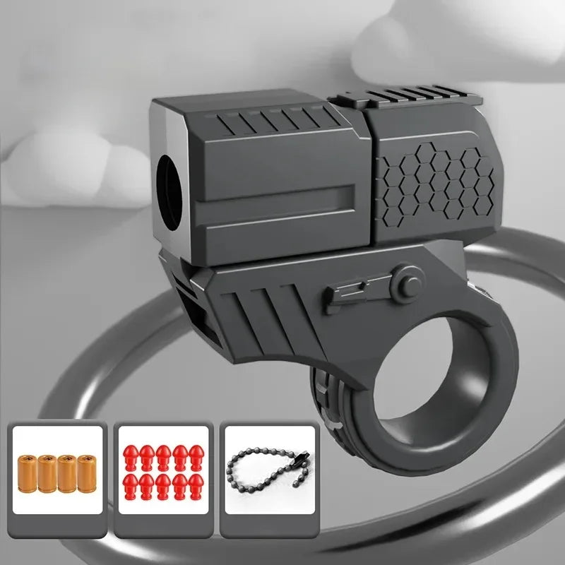 New Mini Gun Shell Ejected Can Launch Decompression EDC Finger Ring Pistol Fidget Spinner Ratchet Anxiety Stress Relief Toy Guns