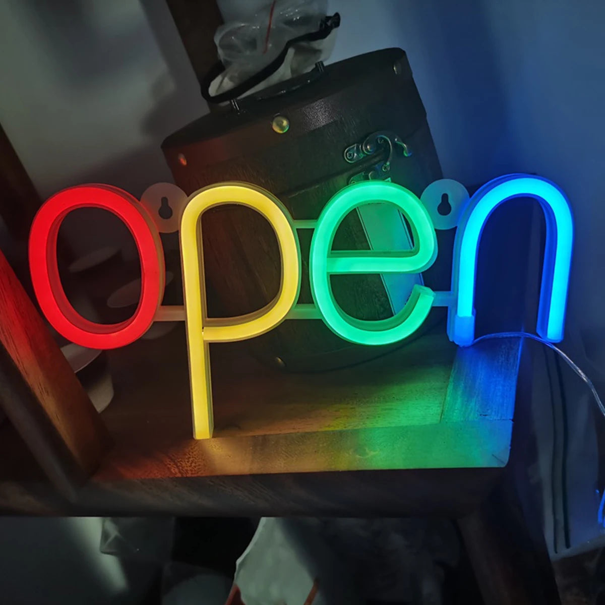 Business Sign Open Neon Sign LED Night Light Hanging Window Shop Cafe Bar Restaurant Decoration Personalized Neon Lamp Gifts