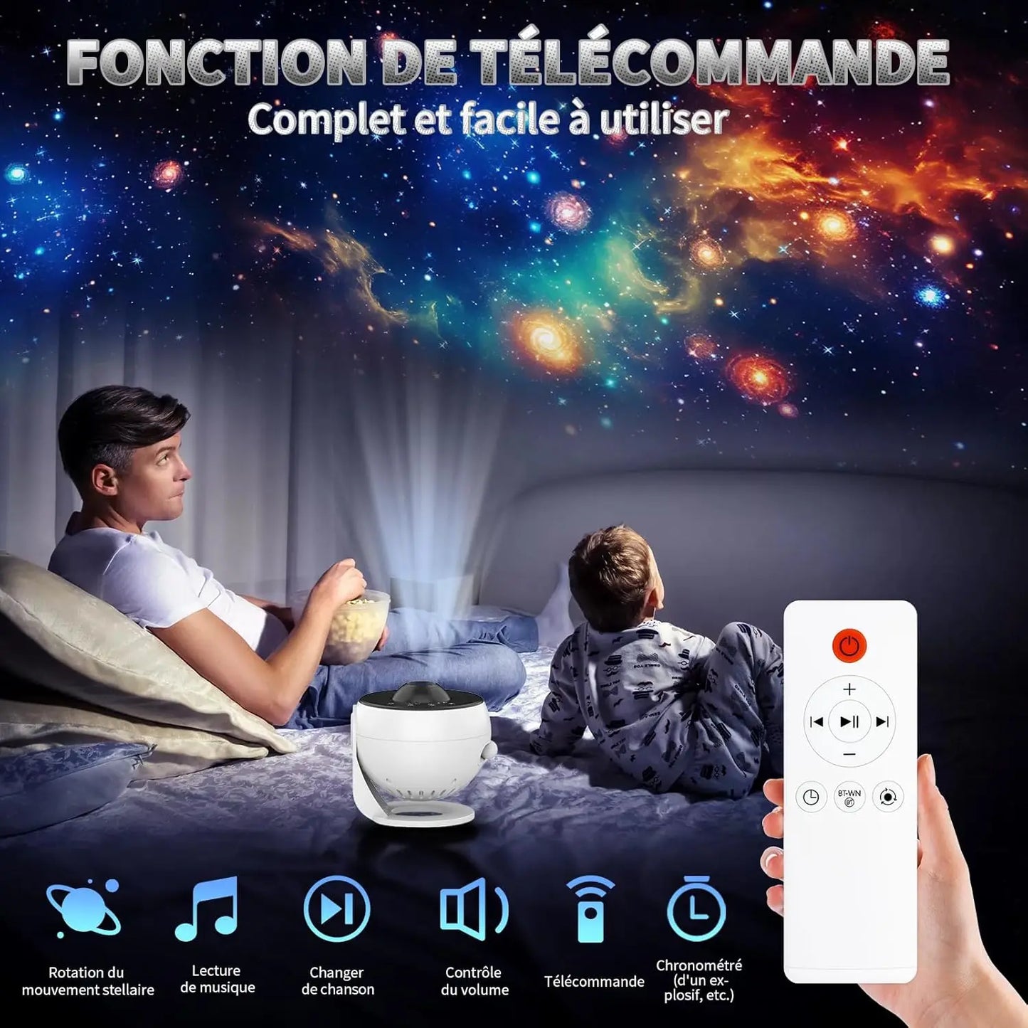 Bedroom Galaxy Projector Pro, Home Planetarium Projector Lamp Star Projector Pro Kids Adult Room Decoration with Timer Bluetooth