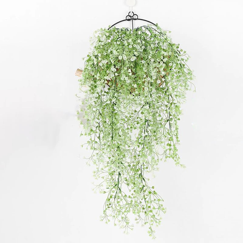 Artificial Plants Vines Flower Wall Hanging Faux Rattan Indoor Outdoor Green Plant Plant Flower Wall Decoration Home Decor