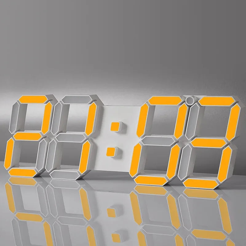 3D LED Large Wall Clock With Remote Control Modern Design Electronic Clock with Automatic Photosensitive and Timing Function