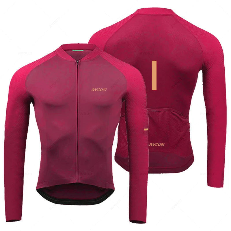 Rvouei Breathable Long Sleeve Cycling Jersey Set Bib Pants Ropa Maillot Ciclismo Bicycle Clothing MTB Bike Uniform Men Clothes
