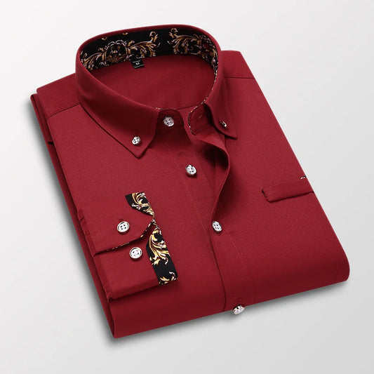 Men's Clothing Arrival Men Shirt, Fashion Causal Long Sleeved Male Dress Social Business Cotton Shirt Soft Weeding White Shirts
