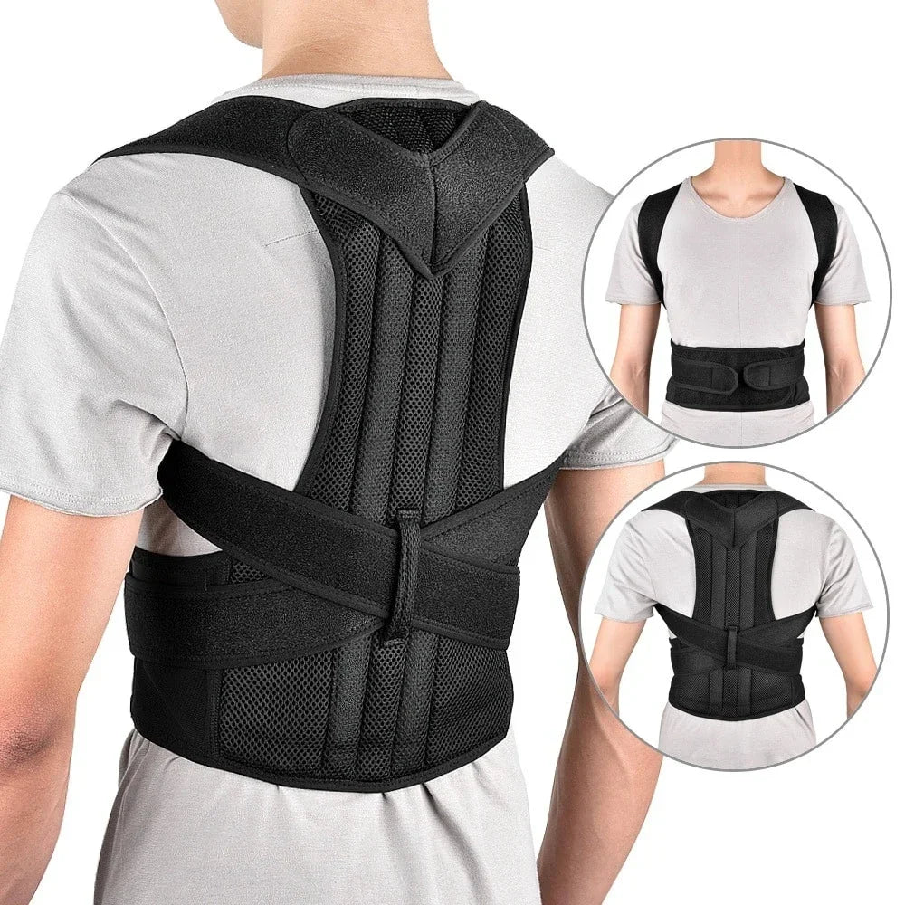 Achieve Posture with Adjustable, Breathable Polyester Posture Corrector - Universal Fit for Pain Rel