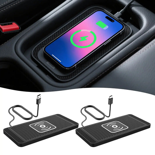 Car Wireless Charging Pad 15W Wireless Auto Phone Charger Pad Automatic Sensing Charging Mat Non-Slip Silicone mat For Phone