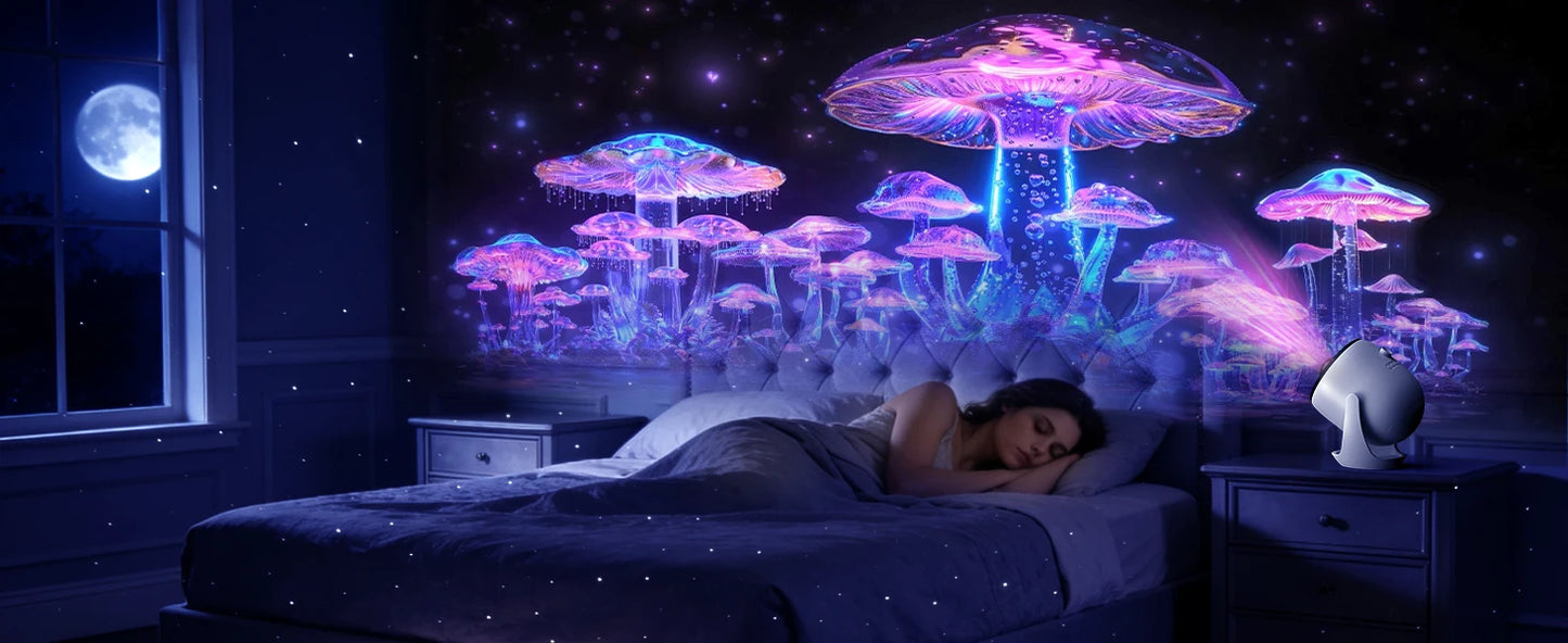 3D Dynamic Galaxy Projector, 3D Visual Star Projector Light with 90 Scenes, Planetarium Nightlight with Speaker for Room Decor