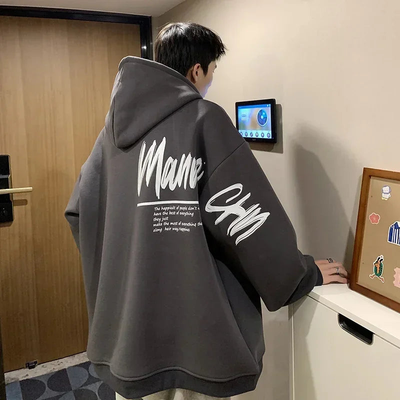 Men's Oversized Hoodie White With Hat 5XL Hoodies Oversize for Men Funny Letter Print Man Casual Wear Hoody Male Sweatshirt