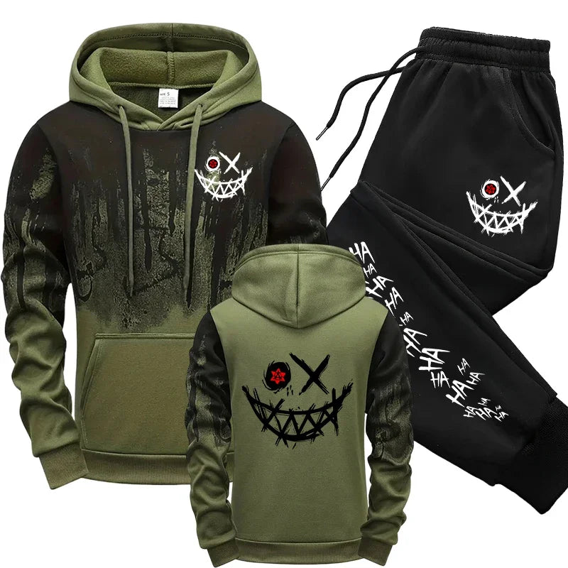 Men's Tracksuit Men Two Piece Sets Versatile Casual Jogging Sweatshirts Fashion Comfort Daily Sports Simple Splashed Ink Hoodie