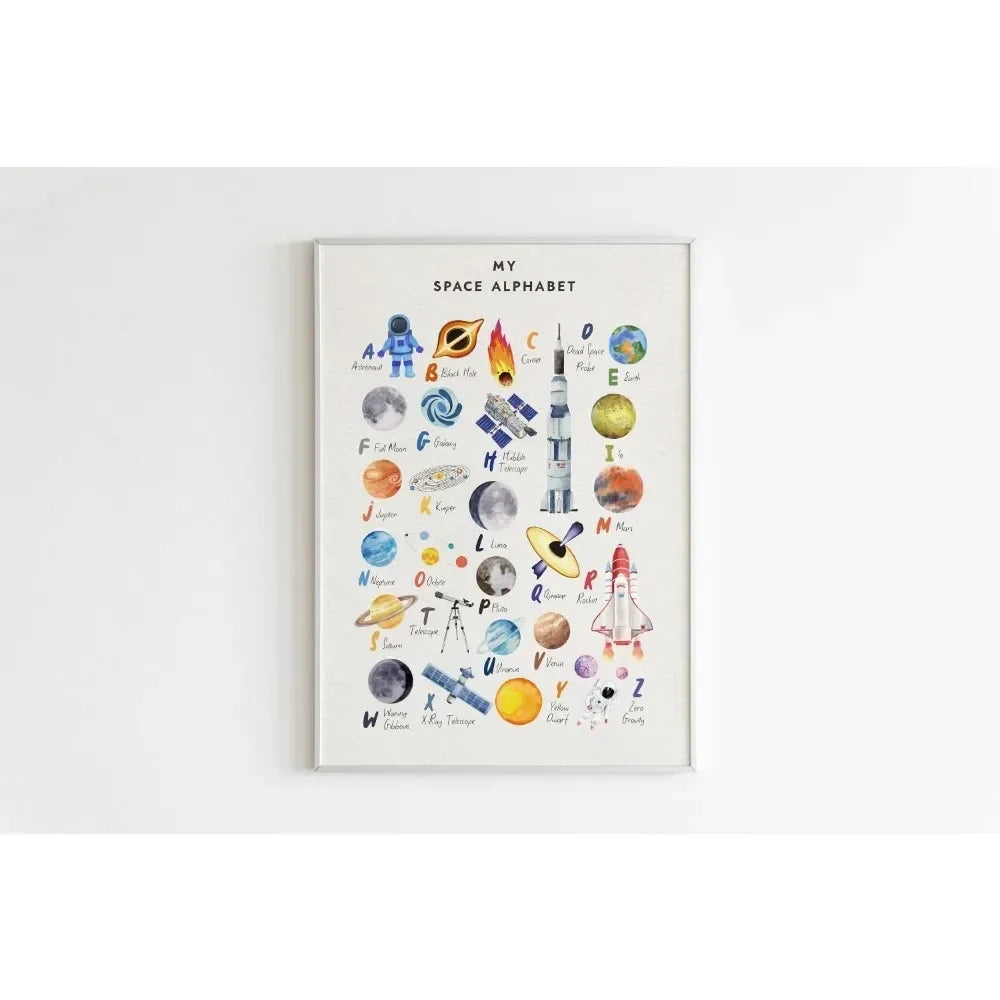 Canvas Painting Wall Art Educational Illustration Prints Poster Animals Plants Insect Fruits Chart Nursery Kids Room Home Decor