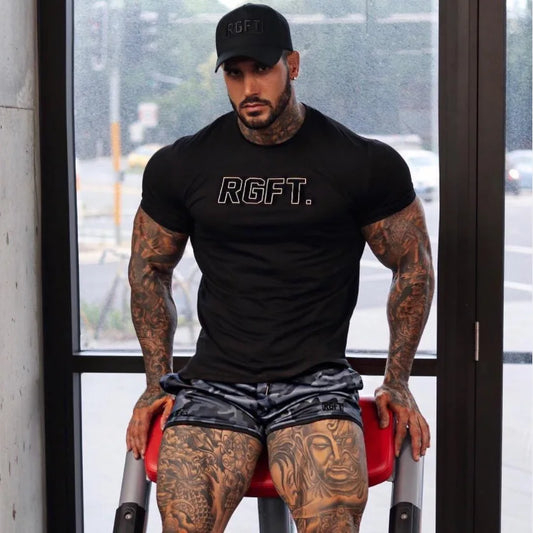Men Muscle Shirts Slim Fit Cotton Tshirt for Men Workout Fitness Sports Top Tees Casual T Shirt
