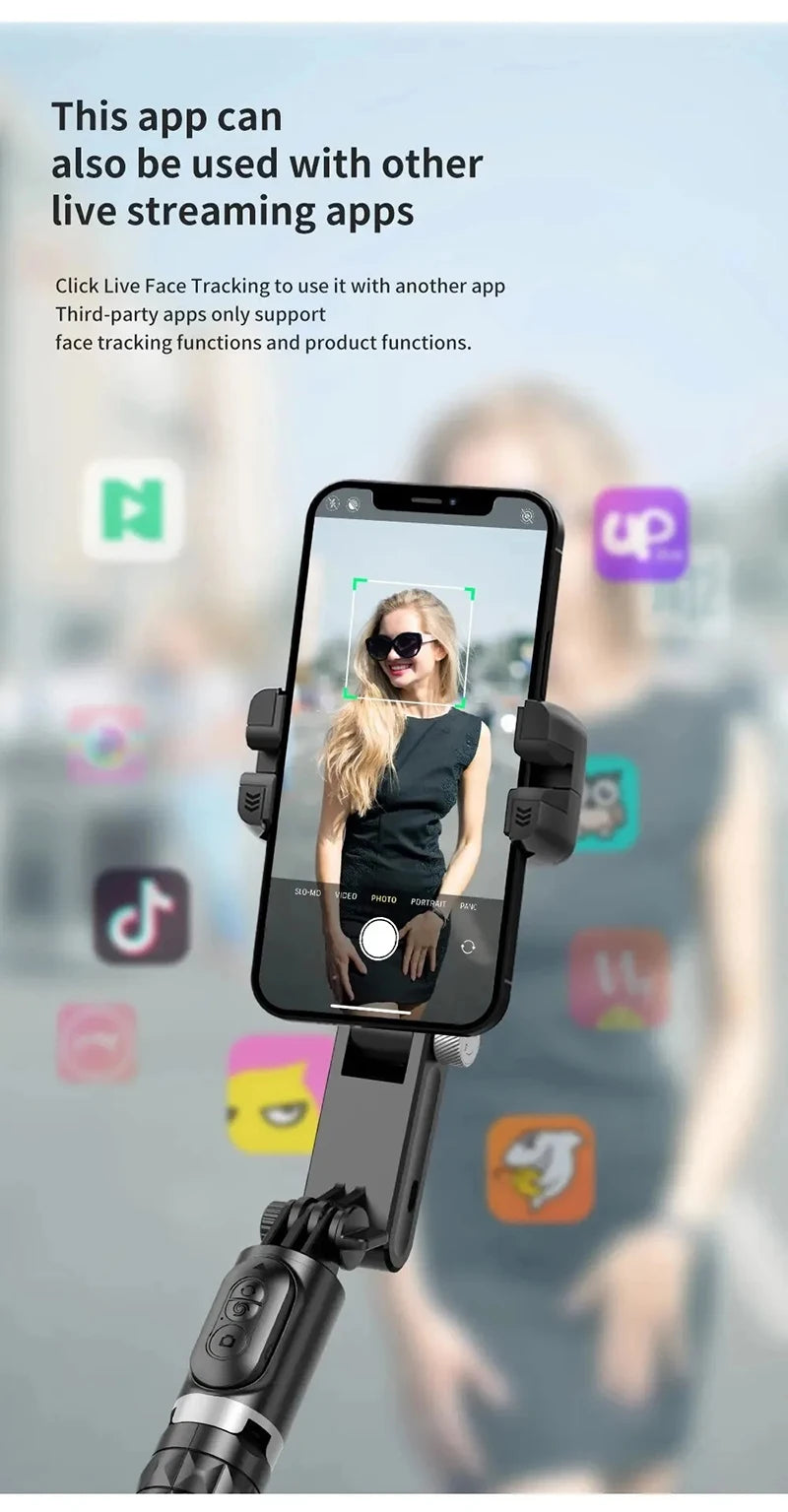 360 Rotation Following Shooting Mode Gimbal Stabilizer Selfie Stick Tripod Gimbal Phone Smartphone Live Photography