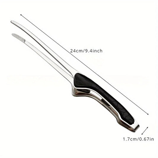 1pc Stainless Steel Kitchen Tongs, Serving Tongs for Cooking, Metal Food Tongs with Non-Slip Comfort Grip, Non-Stick Cooking Ton
