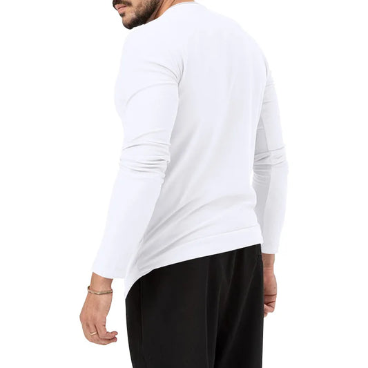 Mens Gym Workout Slim Fit Long Sleeve T-Shirt Performance Athletic Shirts Running Fitness Tee Loungewear Casual Crewneck Tops
