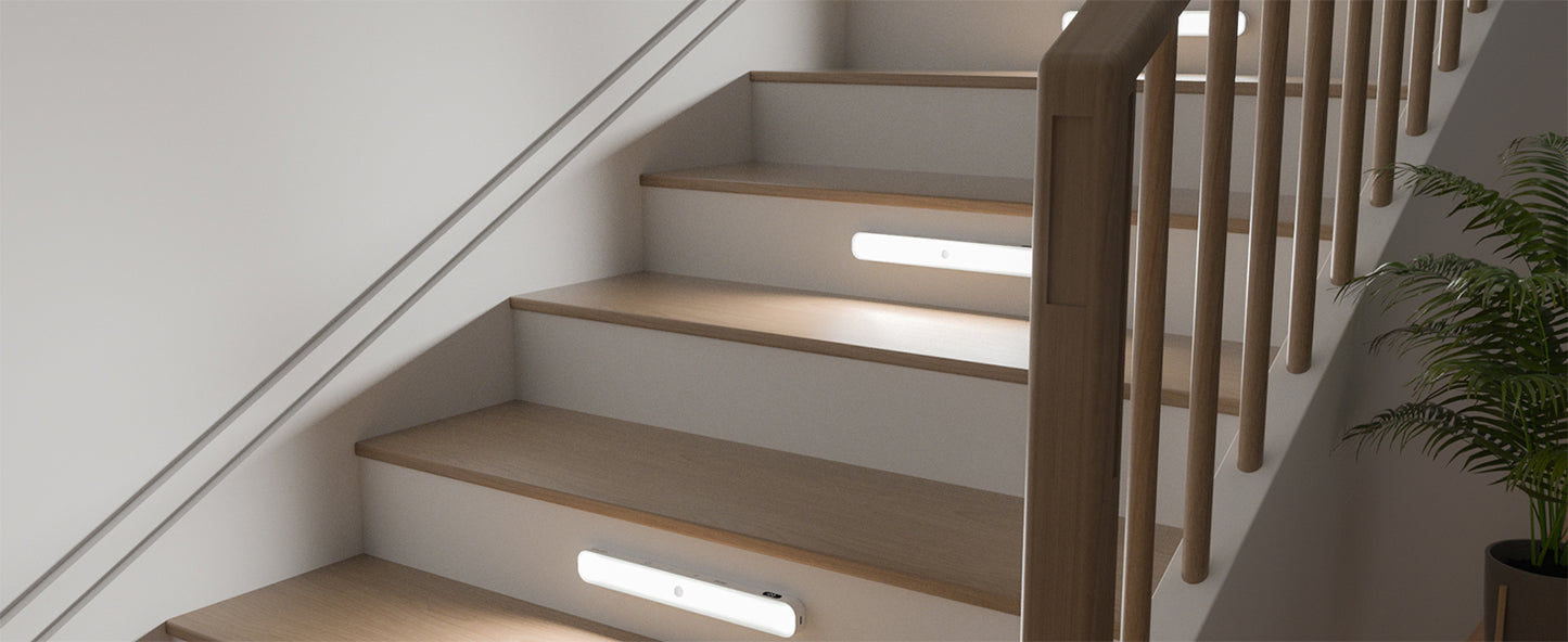WILLED  Motion Sensor Cabinet Light Battery Display 60 LED Touch Light Bar Wireless Rechargeable Battery Night Light