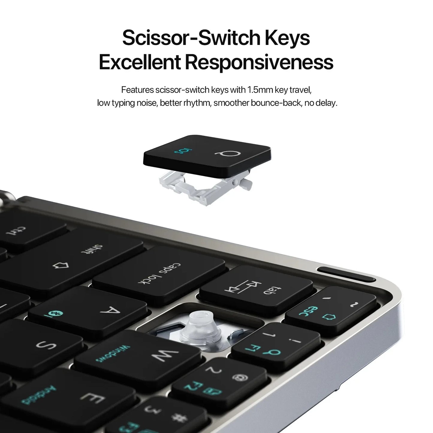 Foldable Bluetooth Keyboard with Touchpad & Phone Holder, Bluetooth 5.0 Multifunctional Wireless Keyboard for Phone Tablet PC
