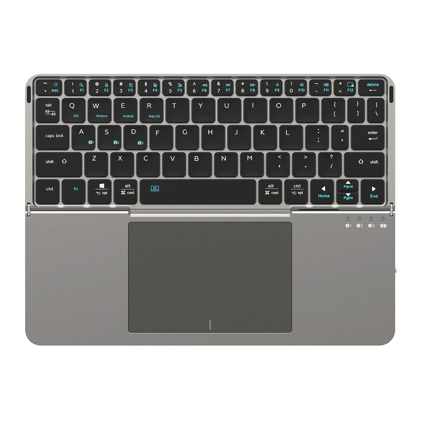 Foldable Bluetooth Keyboard with Touchpad & Phone Holder, Bluetooth 5.0 Multifunctional Wireless Keyboard for Phone Tablet PC