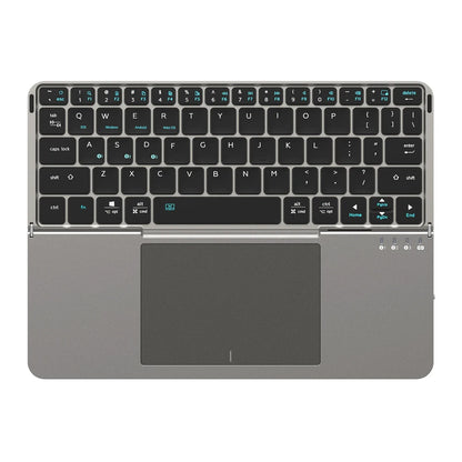 Foldable Bluetooth Keyboard with Touchpad & Phone Holder, Bluetooth 5.0 Multifunctional Wireless Keyboard for Phone Tablet PC