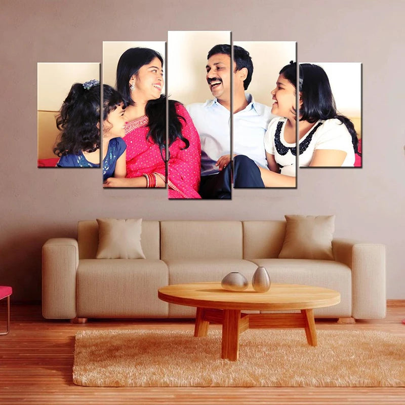 5 Piece Canvas Wall Art Custom Photo Customized Posters Picture Home Decor Framed Painting Interior Decor Room Decoration