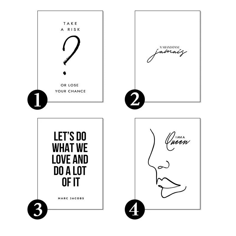 Canvas Painting Quotes Letters Wall Art Kitchen Posters and Prints Ofiice Black and White Wall Pictures for Living Room
