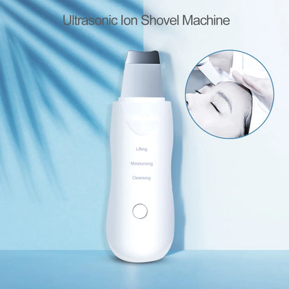 Ultrasonic Skin Scrubber Electric Ultrasonic Peeling Machine Deep Vibrate Facial Cleaner Acne Removal Blackhead Pore Cleaner