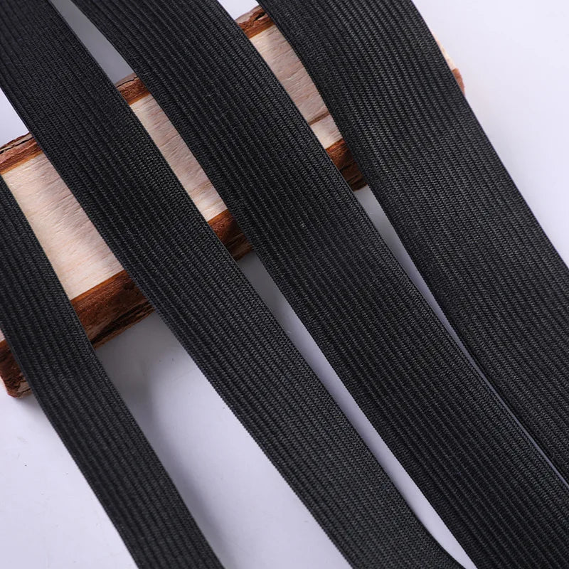5Meters Sewing Elastic Band Heavy Stretch High Elasticity Knit Elastic Band for Sewing Waistband Elastic White black 10-60MM