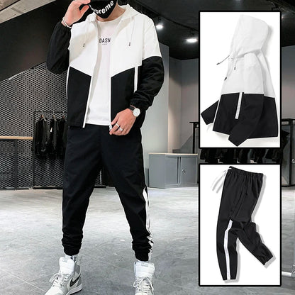2026 Men Tracksuit Casual Joggers Hooded Sportswear Jackets And Pants 2 Piece Sets Hip Hop Running Sports Suit