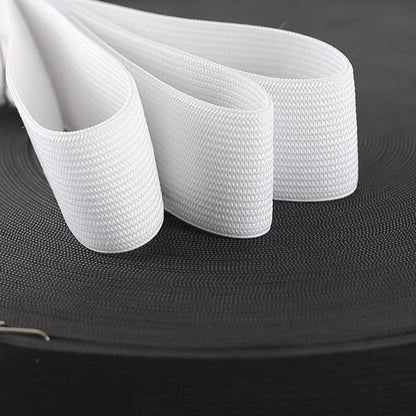 5Meters Sewing Elastic Band Heavy Stretch High Elasticity Knit Elastic Band for Sewing Waistband Elastic White black 10-60MM