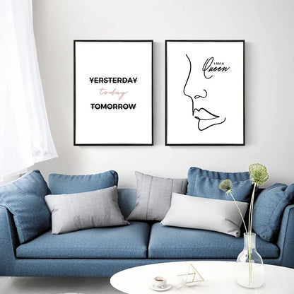 Canvas Painting Quotes Letters Wall Art Kitchen Posters and Prints Ofiice Black and White Wall Pictures for Living Room