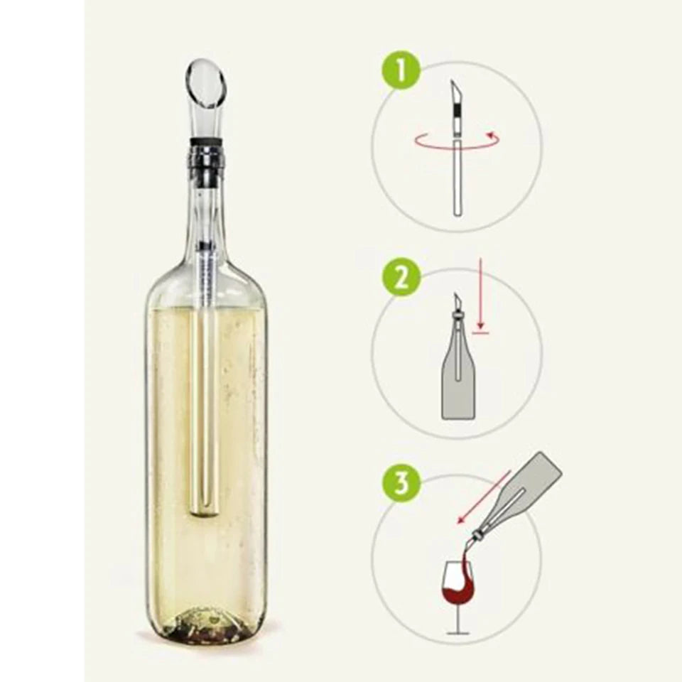 Ice Wine Chiller Rushed Ice Bucket Stainless Steel Barware Wine Pourer Bottle Stick Rapid Iceless Perfect Kitchen Bar Accessorie
