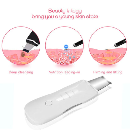 Ultrasonic Skin Scrubber Electric Ultrasonic Peeling Machine Deep Vibrate Facial Cleaner Acne Removal Blackhead Pore Cleaner