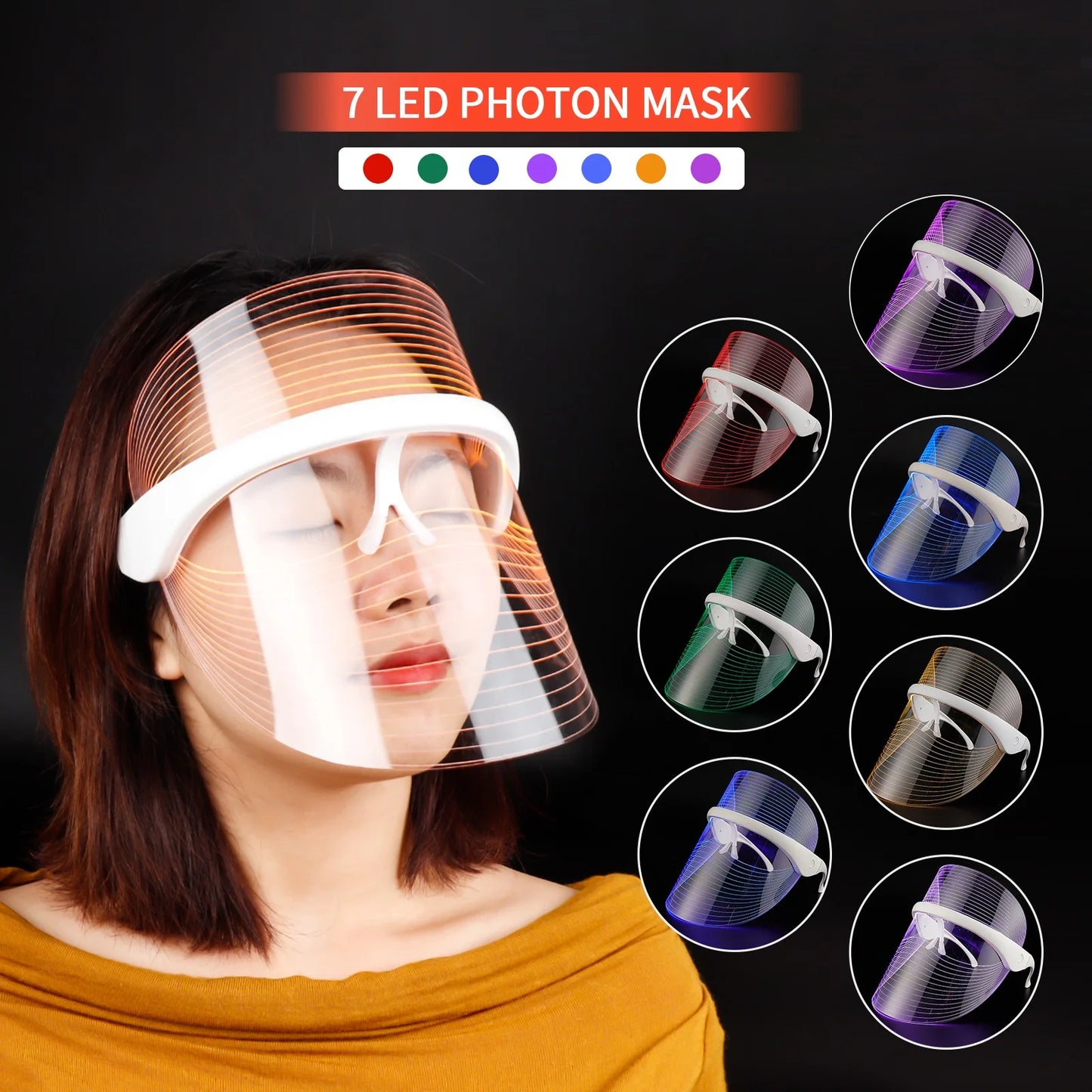 7 Colors LED Face Mask Photon Facial Beauty Mask Skin Rejuvenation Facial SPA Skin Care Tool