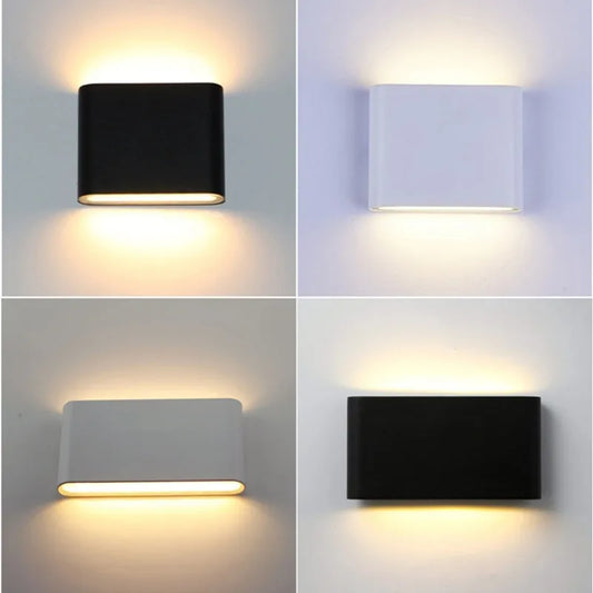 Nordic LED Wall Lamp 12W Outdoor Indoor Wall Light Aluminium Modern Night Light for Bedroom Balcony Garden Decoration
