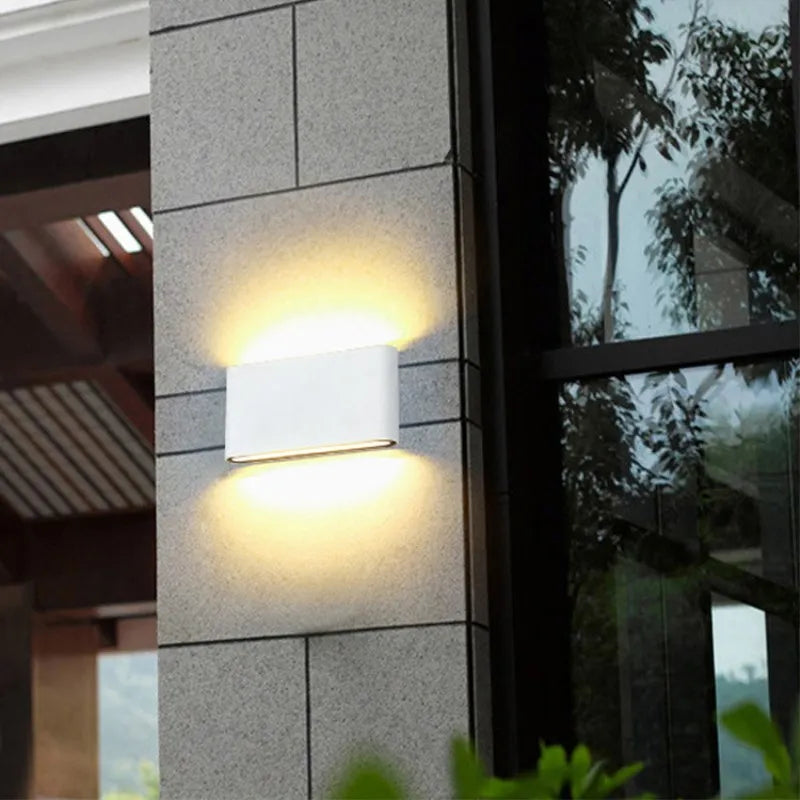 Nordic LED Wall Lamp 12W Outdoor Indoor Wall Light Aluminium Modern Night Light for Bedroom Balcony Garden Decoration