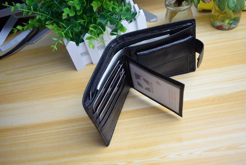 Men's wallet made of genuine leather wallet Short Hasp carteira masculina Purse 2024 luxury male billetera hombre erlek czdan