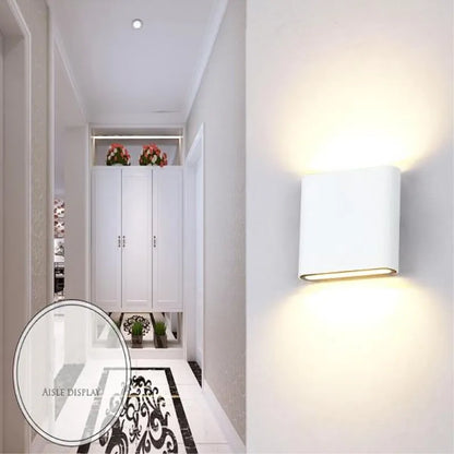 Nordic LED Wall Lamp 12W Outdoor Indoor Wall Light Aluminium Modern Night Light for Bedroom Balcony Garden Decoration