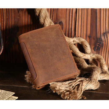 Genuine Leather Wallet for Men Mini Money Bags Short Purse Credit Card Holder Cash Coin Pocket Male Small Solid Standard Wallets